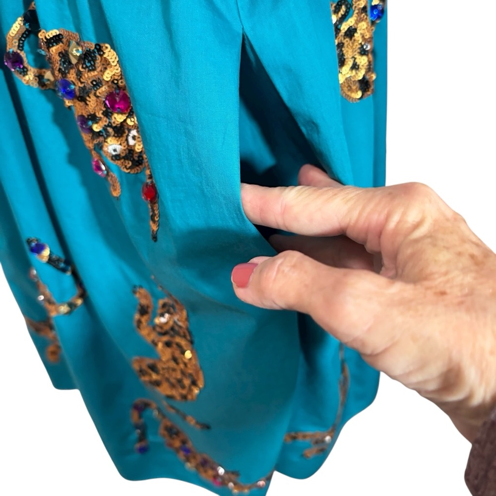 QUEEN OF SPARKLES - SIZE MED - THE LEAPIN’ LEOPARD BABYDOLL DRESS - EXC COND B20 - Picture 7 of 13